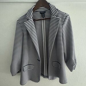 Soho Apparel Navy and White Striped Jacket